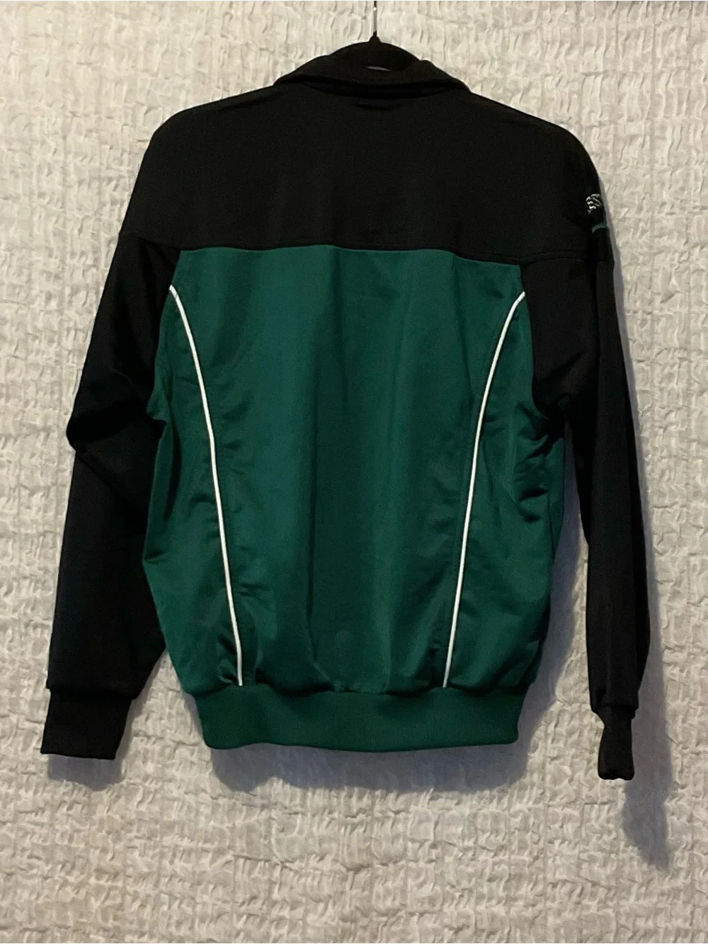 Adidas Youth L 14/16 Green Black Wrestling Track Jacket Full Zip Pockets